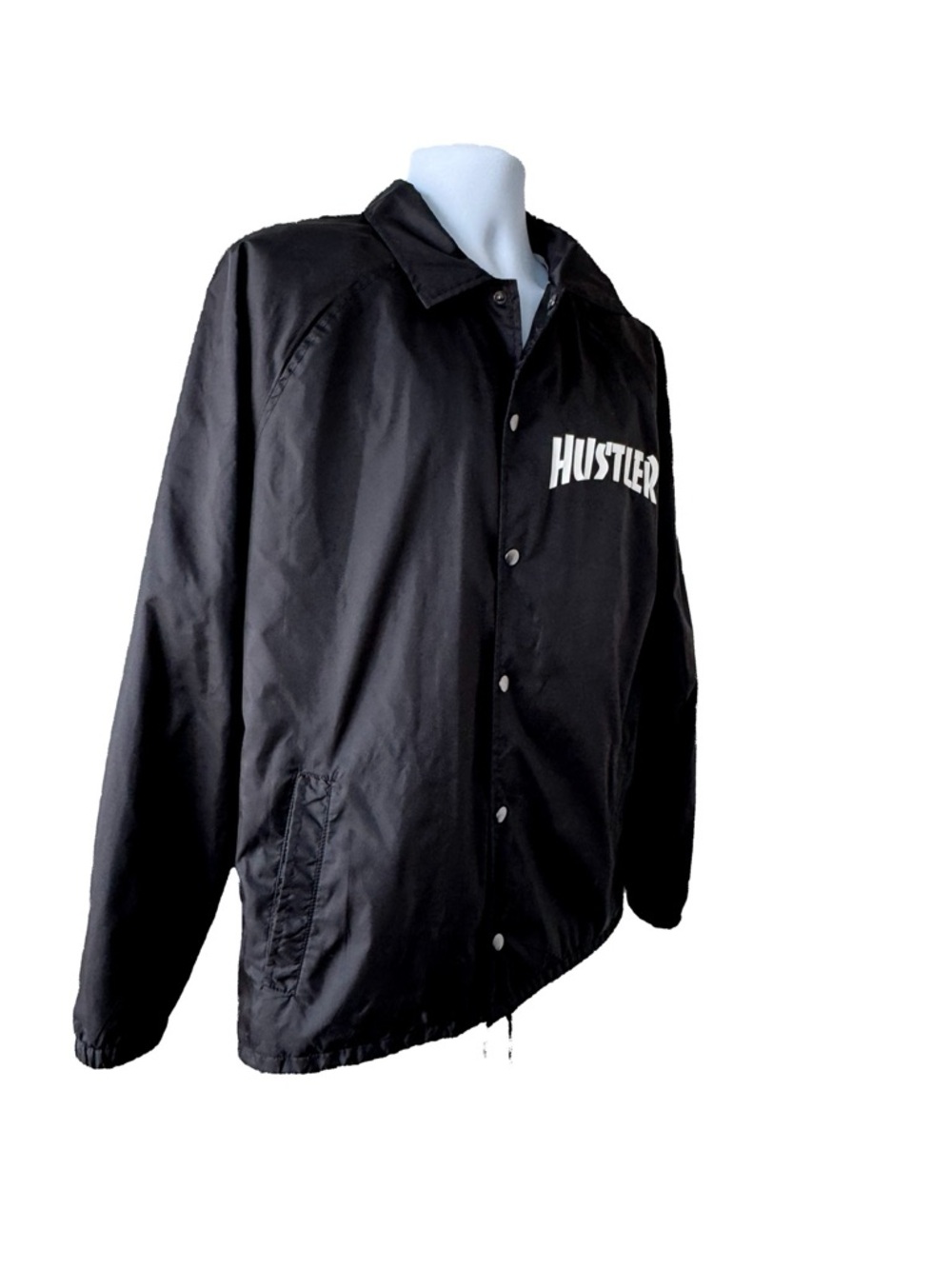 Men’s Hustler Black Windbreaker Jacket with Back Logo - Picture 2 of 5